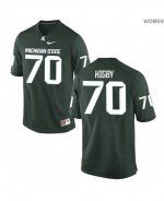Women's Michigan State Spartans NCAA #70 Tyler Higby Green Authentic Nike Stitched College Football Jersey RB32S07TF